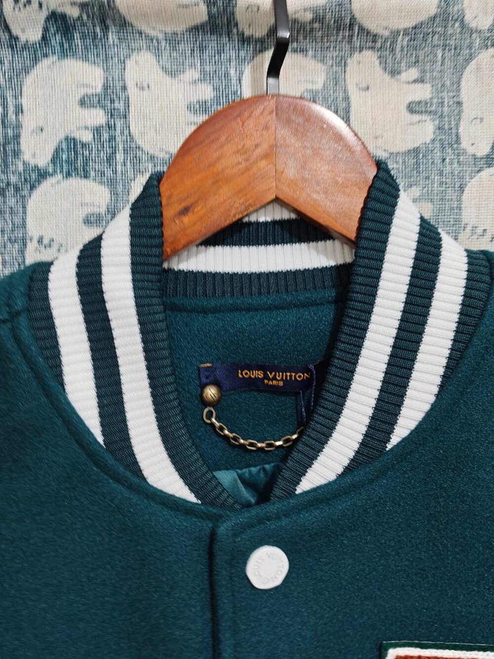 Louis Vuitton Teal Varsity Jacket Unisex US L - Picture 6 of 14